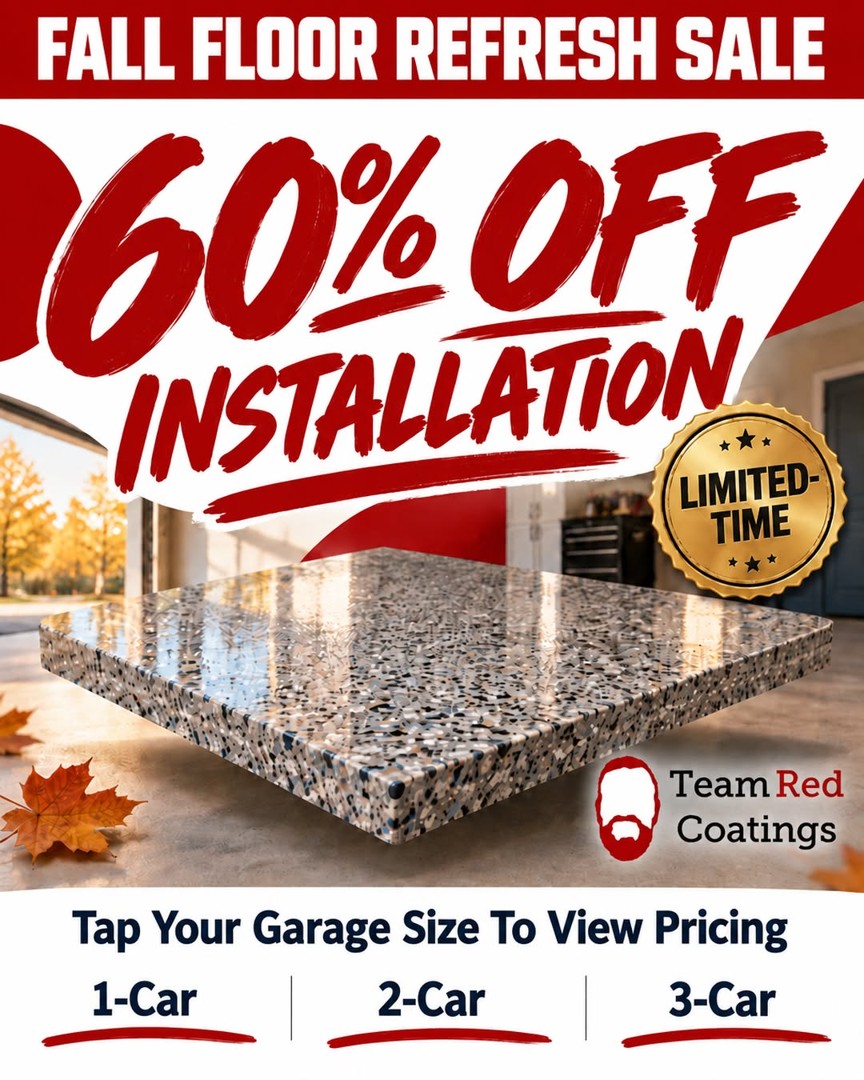 TeamRed Coatings static: fall floor refresh sale